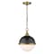 Z-Lite Peyton 2 Light Mini Pendant, Matte Black + Factory Bronze & Opal Etched 619MP-MB-FB - alternate 1